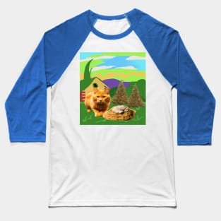 cat loves eating spaghetti Baseball T-Shirt